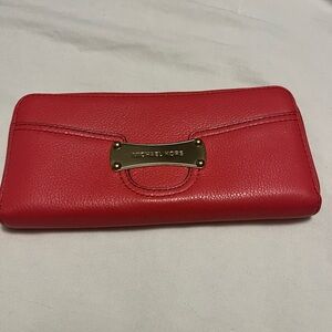 Michael Kors Cherry Pink Leather Wallet
